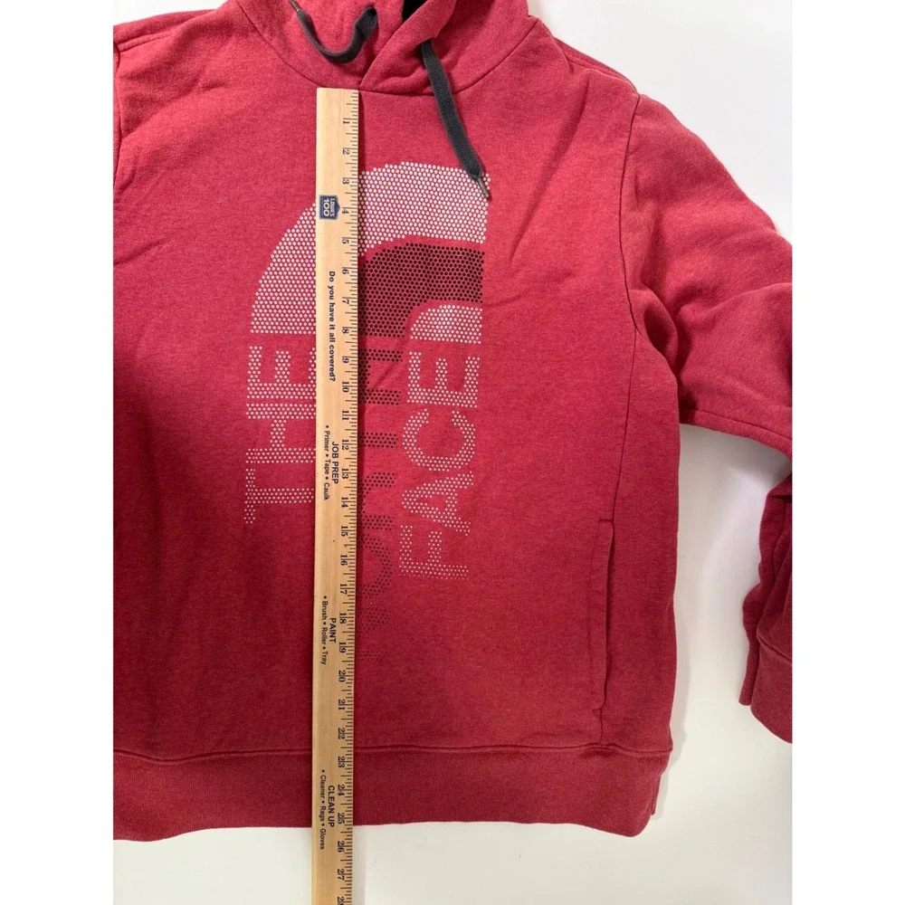 The North Face Hoodie Men's Large Pullover Graphic Half‎ Dome Logo Heather Red